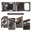 Bespoke briefcase style leather portfolio details with cable straps card slots and pen loops