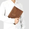 Coffee leather document portfolio style 3041 handheld