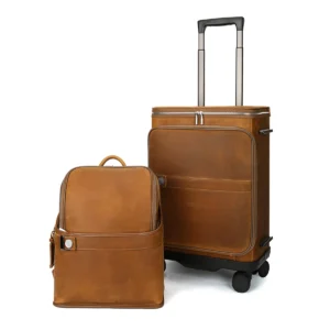 2 piece luggage sets style 4162 in Brown cowhide with suitcase and backpack