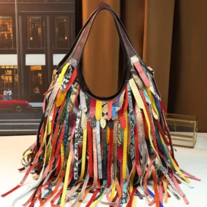 color block bags style 588 in random multicolor cowhide patchwork
