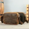 coffee and dark coffee leather crossbody mini bags style 6118
