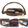 mini leather crossbody bag style 6118 pocket layout and capacity