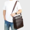 large cowhide messenger crossbody bag 6173 lifestyle view