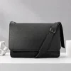 large black leather sling crossbody bag style 6202
