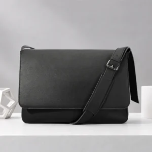 large black leather sling crossbody bag style 6202