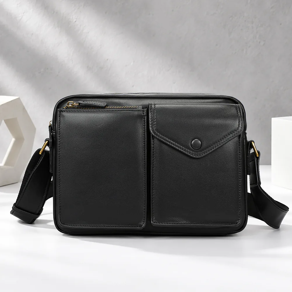black leather crossbody bag style 6213 for men