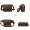 small leather crossbody bag 6353 front side back and bottom views