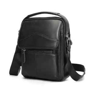 Black crossbody bag style 6536 in cowhide