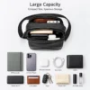 Black crossbody bag 6536 with organized everyday capacity