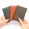 Custom card holder wallet 668 in black, brown, and coffee colors