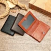 Leather card holder wallet 668 color options with open ID window