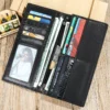 Custom leather wallets 681 long style with card slots and zip compartment