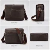 Coffee crossbody bag style 7210 front side rear and base views