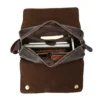Cowhide crossbody bag 7210 interior with tablet and organizer pockets