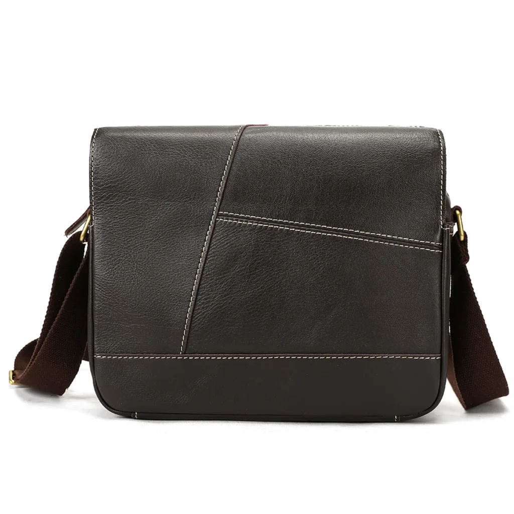 Coffee custom crossbody bag style 7210 in cowhide