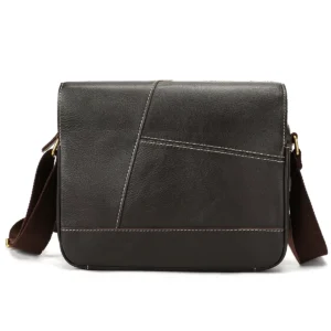 Coffee custom crossbody bag style 7210 in cowhide