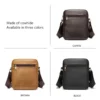 cowhide crossbody bag style 7362 in black brown and coffee colors