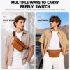 cowhide waist bag 7468 worn at the waist and across the chest