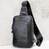 customized crossbody bag style 7589 in black leather