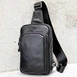 customized crossbody bag style 7589 in black leather