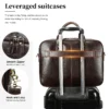 Business briefcase 8368 with rear luggage strap and smooth zippers