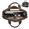 Leather briefcase 8368 with 15-inch laptop compartment and organizer pockets