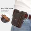 Crazy Horse leather phone pocket 9072 with two belt loops