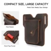 leather phone pouch 9072 with main pocket and front flap pocket