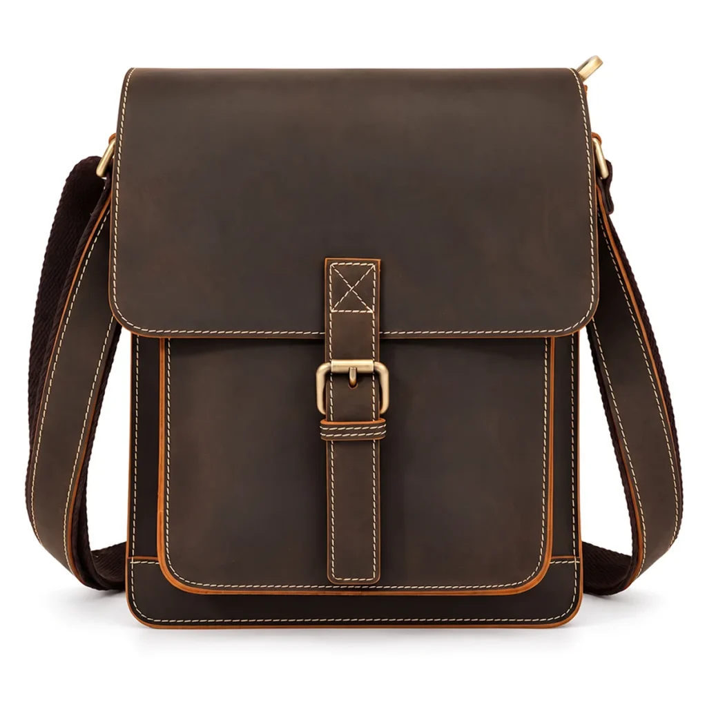 cross body handbags bulk style D6345 in Coffee Crazy Horse leather
