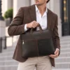 Deep Coffee handcrafted leather business portfolio style G5158