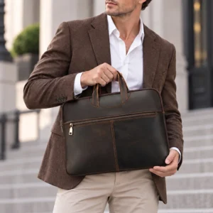 Deep Coffee handcrafted leather business portfolio style G5158
