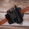 Q2014 leather EDC belt organizer threaded onto a belt