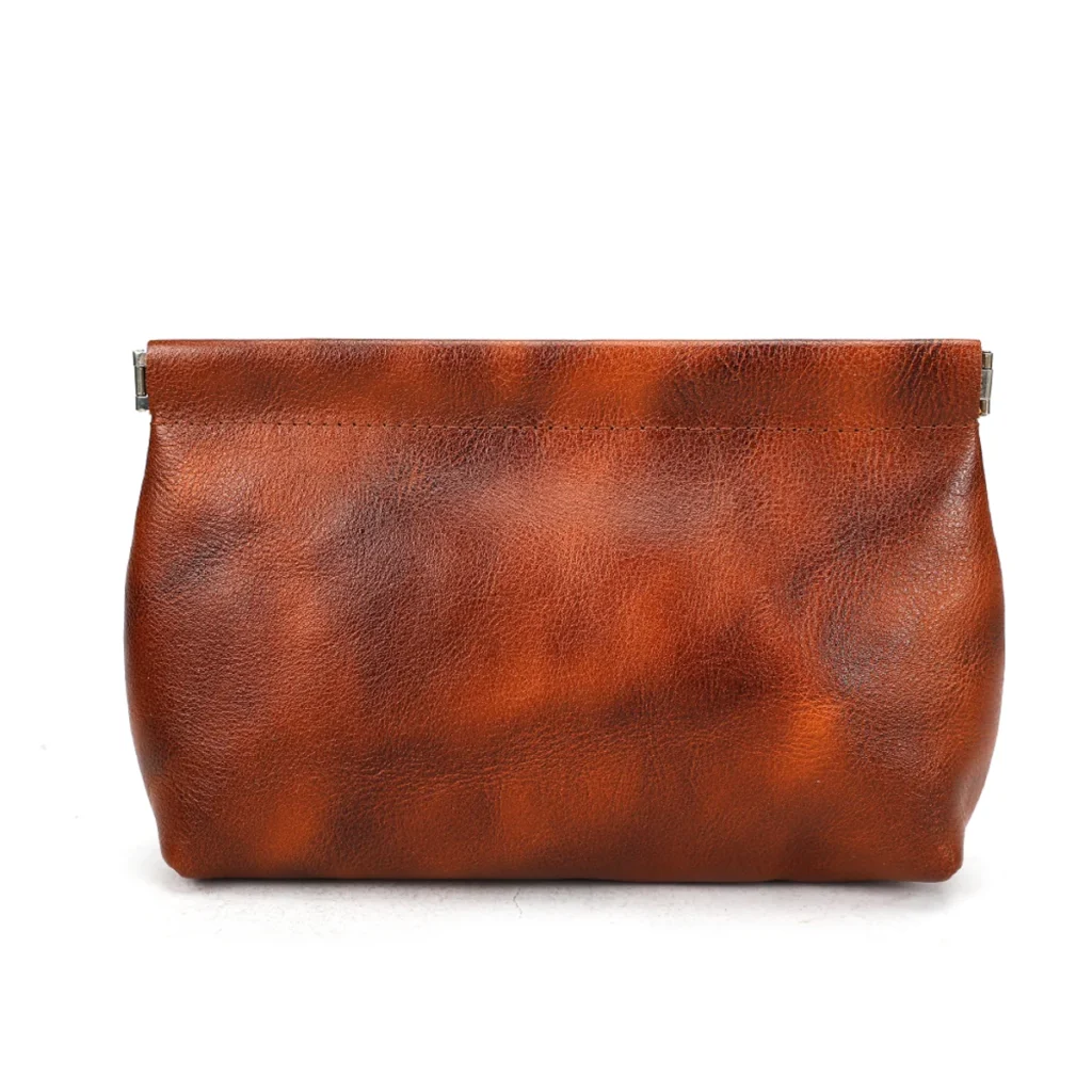wholesale leather pouch style Q8081 in Brown cowhide