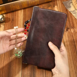coffee leather pouch