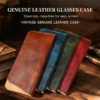 Cowhide glasses pouches Q8085 in Brown Red Green and Blue