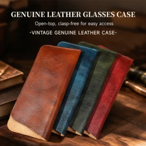 Cowhide glasses pouches Q8085 in Brown Red Green and Blue