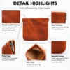 Cowhide coin bag style Q8088 with metal clasp soft lining and rounded corners