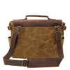 Rear view of Khaki convertible motorcycle saddle bag style S1002