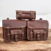 Coffee Crazy Horse leather motorcycle saddlebags style S1005
