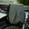 Protective rain cover fitted over motorcycle saddlebag style S1007