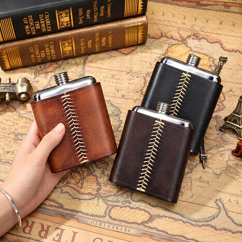 leather wrapped flask