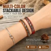 leather bracelet wholesale T8094 stacked red and brown styling