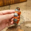 T8096 yellow leather bracelet with round star conchos