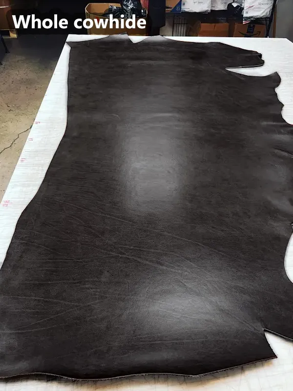 What does top-grain cowhide look like