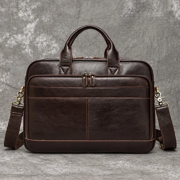 Wholesale genuine leather briefcase for 15-inch laptop OEM supplier