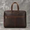 Wholesale handcrafted leather portfolio for 14-inch laptop OEM supplier