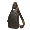 leather chest bag style X9278 in Coffee cowhide