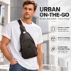 mens cowhide leather chest bag style X9278 worn across the torso