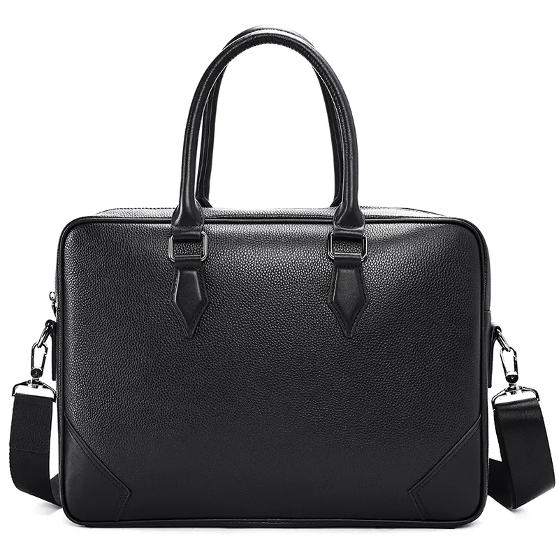 black leather briefcase