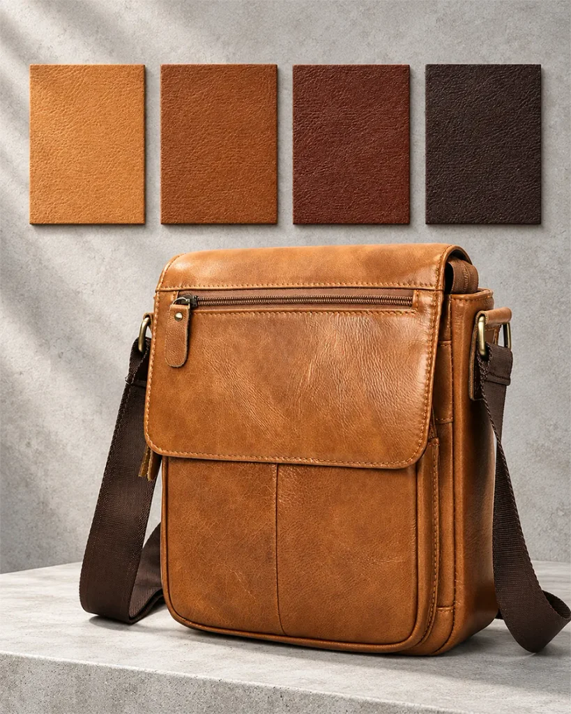 brown leather shoulder bag